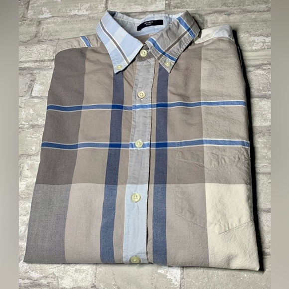 GANT: Mens Madras Fitted Long Sleeve Button Up Shirt - Picture 1 of 9